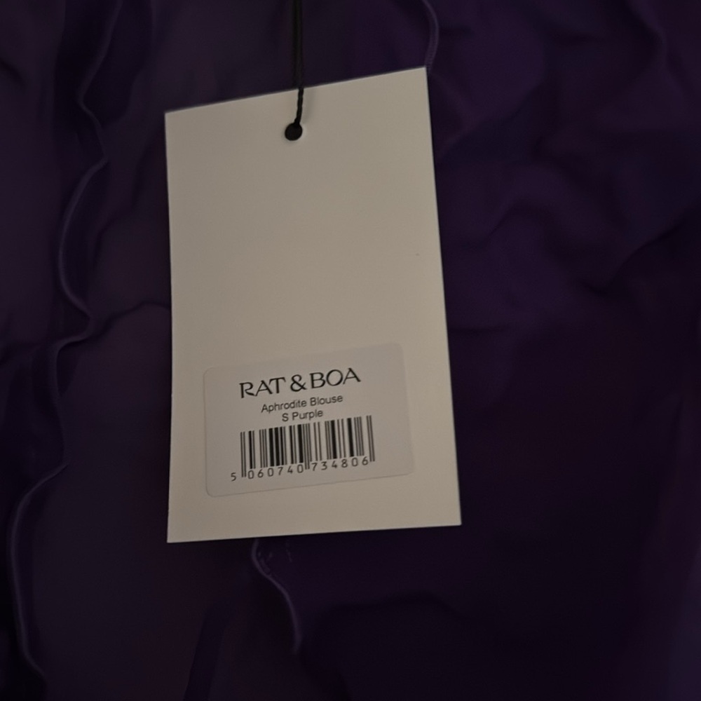 Rat & Boa Purple Aphrodite Ruffled Tie-Front Blouse - Picture 6 of 8